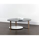 Maldini 37.5 X 13 inch Grey / Antique Brass Coffee Table